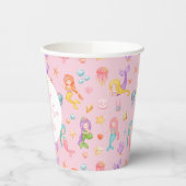 Mermaid Birthday Papieren Bekers (Links)