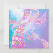 Mermaid Birthday Party Bash Bedankkaart (Achterkant)