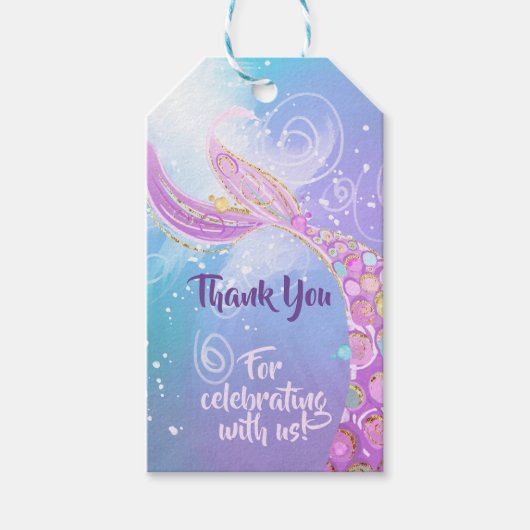 Mermaid Birthday Party Cadeaulabel (Voorkant)