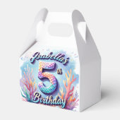 Mermaid Birthday Party Custom Name & Age Isabella  Bedankdoosjes (Achterkant)