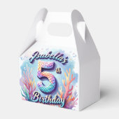 Mermaid Birthday Party Custom Name & Age Isabella  Bedankdoosjes (Voorkant Zijde)