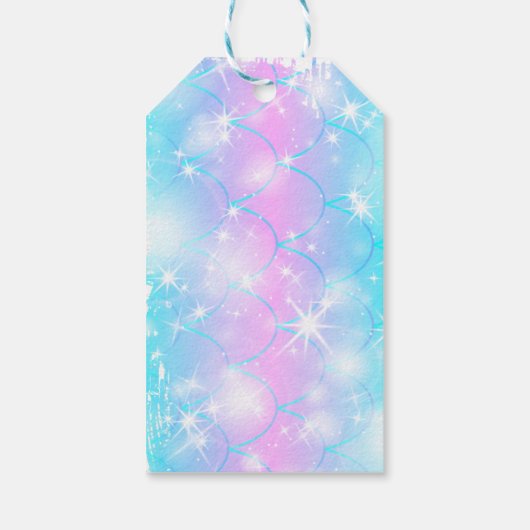 Mermaid Birthday Party Dank je wel Classic Cadeaulabel (Achterkant)