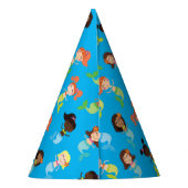 Mermaid Birthday Party Feesthoedjes (Achterkant)