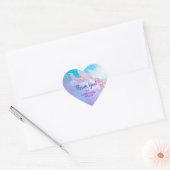 Mermaid Birthday Party Heart Sticker (Envelop)