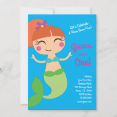 Mermaid Birthday Party Kaart (Voorkant)