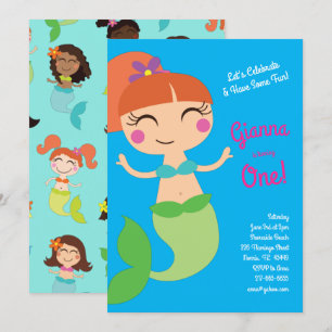 Mermaid Birthday Party Kaart