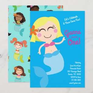 Mermaid Birthday Party Kaart