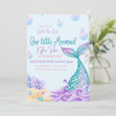 Mermaid Birthday Party Kaart (Staand voorkant)