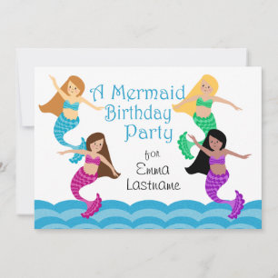 Mermaid Birthday Party Kaart