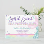 Mermaid Birthday Party Kaart (Staand voorkant)