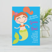 Mermaid Birthday Party Kaart (Staand voorkant)