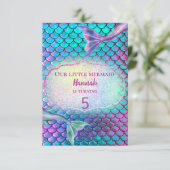 mermaid Birthday Party Kaart (Staand voorkant)