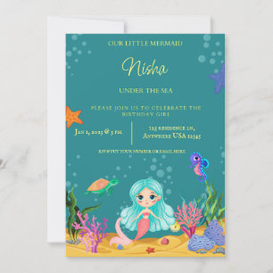 MERMAID BIRTHDAY PARTY THEMA FOR GIRLS AANKONDIGING