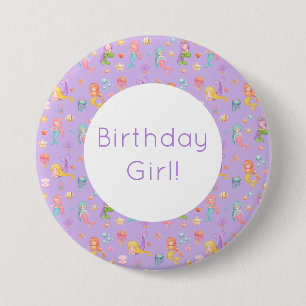 Mermaid Birthday Ronde Button 7,6 Cm
