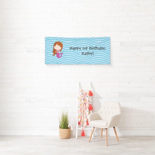 Mermaid Birthday Spandoek (Insitu)