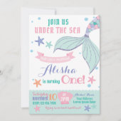 Mermaid Birthday Uitnodiging (Voorkant)