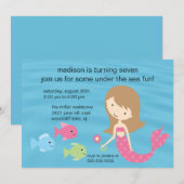 Mermaid Birthday Uitnodiging (Voorkant / Achterkant)