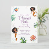Mermaid Black Birthday Invitation Party (Debout devant)