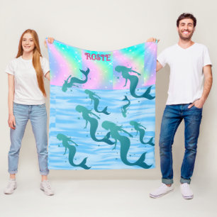 MERMAID BLANKET. FLEECE BLANKET