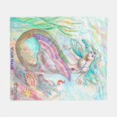 Mermaid Blanket med douanenaam Fleece Deken (Voorkant (Horizontaal))