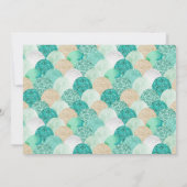 Mermaid blauwgroen goud onder zee verjaardagsfoto kaart (Achterkant)