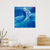 Mermaid  Blue 2 Poster (Keuken)