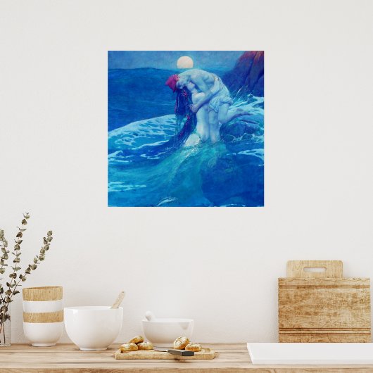 Mermaid Blue 2 Poster (Keuken)