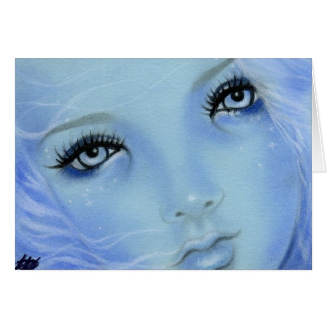 Mermaid Blue Eyes-kaart (Voorkant Horizontaal)