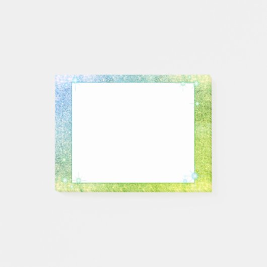 Mermaid Blue Green Glitter Sparkle Faux Zee Post-it® Notes (Voorkant)
