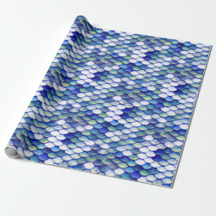 Mermaid Blue Skin Pattern Cadeaupapier
