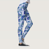 Mermaid Blue Skin Pattern Leggings (Rechts)