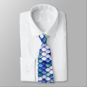 Mermaid Blue Skin Pattern Stropdas (Gebonden)