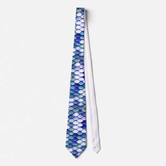 Mermaid Blue Skin Pattern Stropdas (Voorkant)