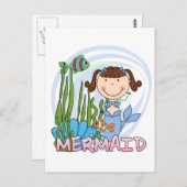Mermaid - Brunette Tshirts en Gifts Briefkaart (Voorkant / Achterkant)