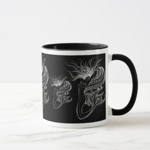 Mermaid-Butterfly Lady op zwart Mok