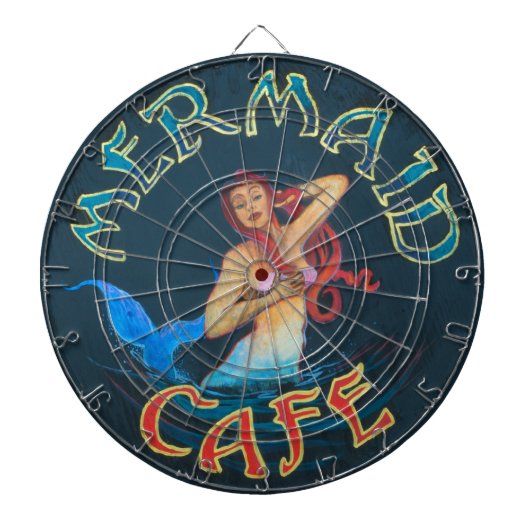 Mermaid Cafe Sign Dartbord (Voorkant)