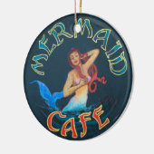 Mermaid Cafe Sign Keramisch Ornament (Links)