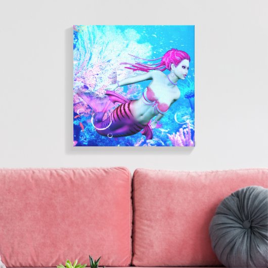 Mermaid Canvas Afdruk (Insitu (Woonkamer))