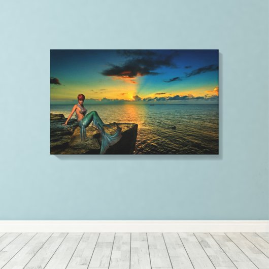 Mermaid Canvas Afdruk (Insitu (Houten vloer))