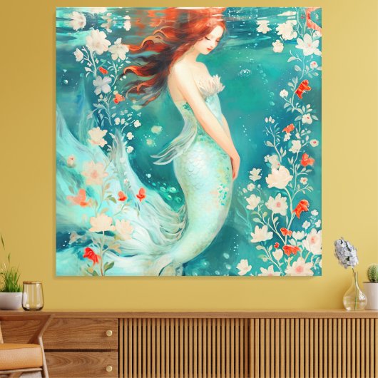 Mermaid Canvas Afdruk (Insitu (Woonkamer))