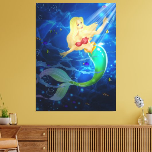 Mermaid Canvas Afdruk (Insitu (Woonkamer))