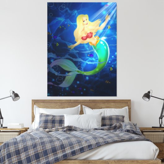 Mermaid Canvas Afdruk (Insitu (Slaapkamer))