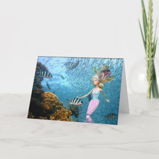 Mermaid card bedankkaart (Voorkant)