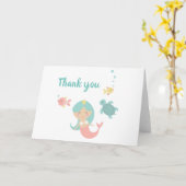 Mermaid Carte de remerciements d'anniversaire (Fleur jaune)