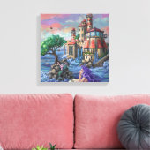 Mermaid Castle Canvas Afdruk (Insitu (Woonkamer))