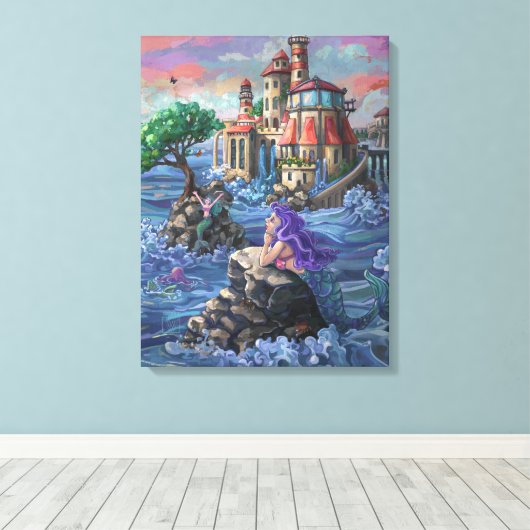 Mermaid Castle Canvas Afdruk (Insitu (Houten vloer))