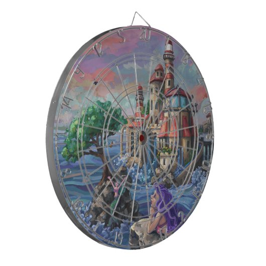 Mermaid Castle Dartbord (Voorkant Links)