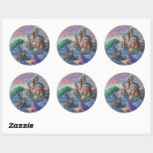 Mermaid Castle Ronde Sticker (Vel)