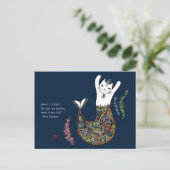 Mermaid cat briefkaart (Staand voorkant)