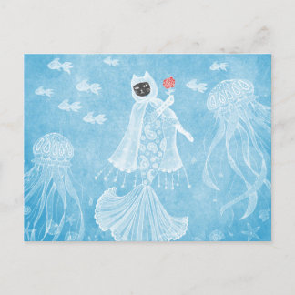 Mermaid cat Icy princess Briefkaart